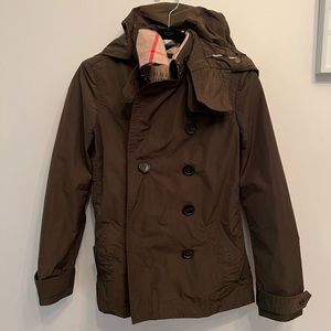Burberry Short Trench Hooded Raincoat - Size 4 US